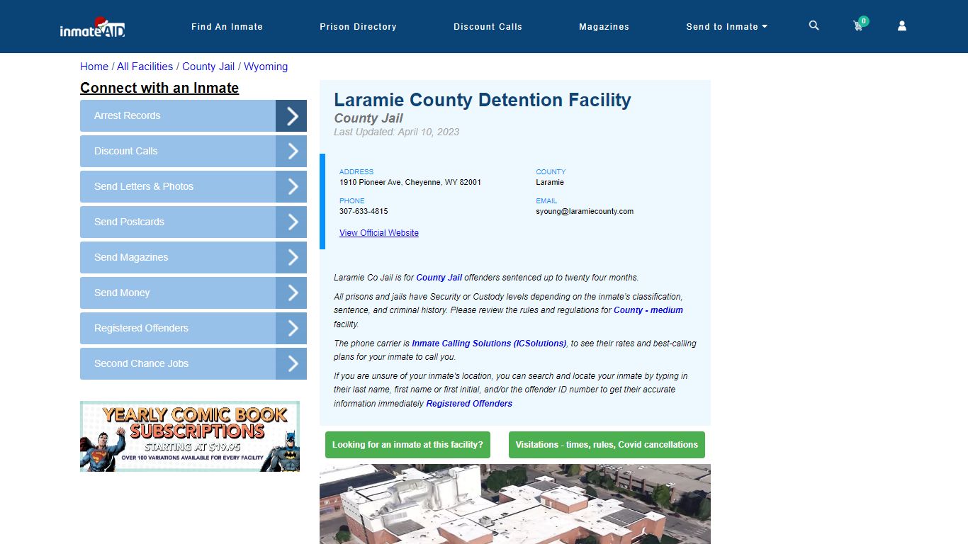 Laramie County Detention Facility - Inmate Locator - Cheyenne, WY