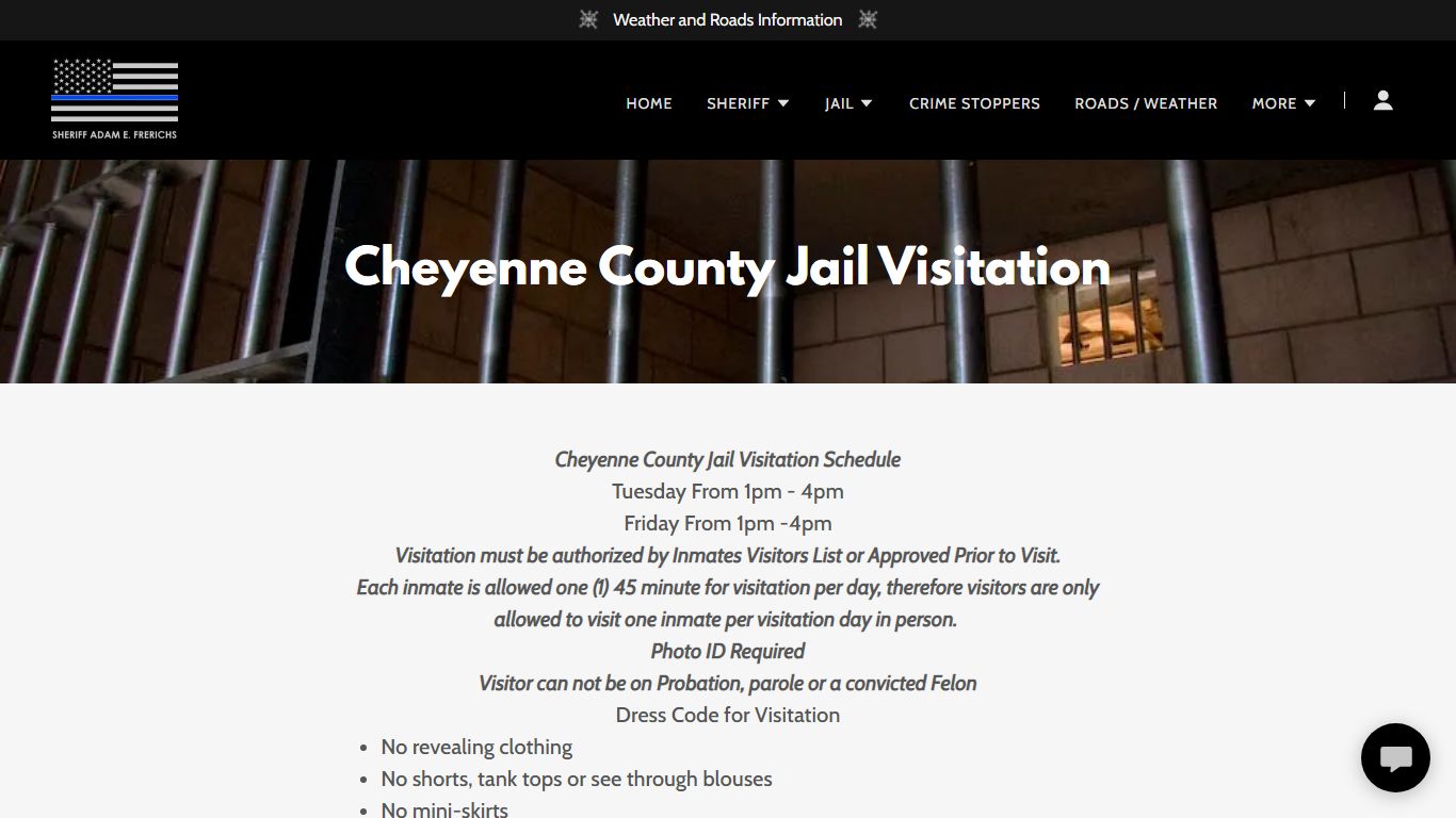 Jail Visitation - Cheyenne County Sheriff's Office